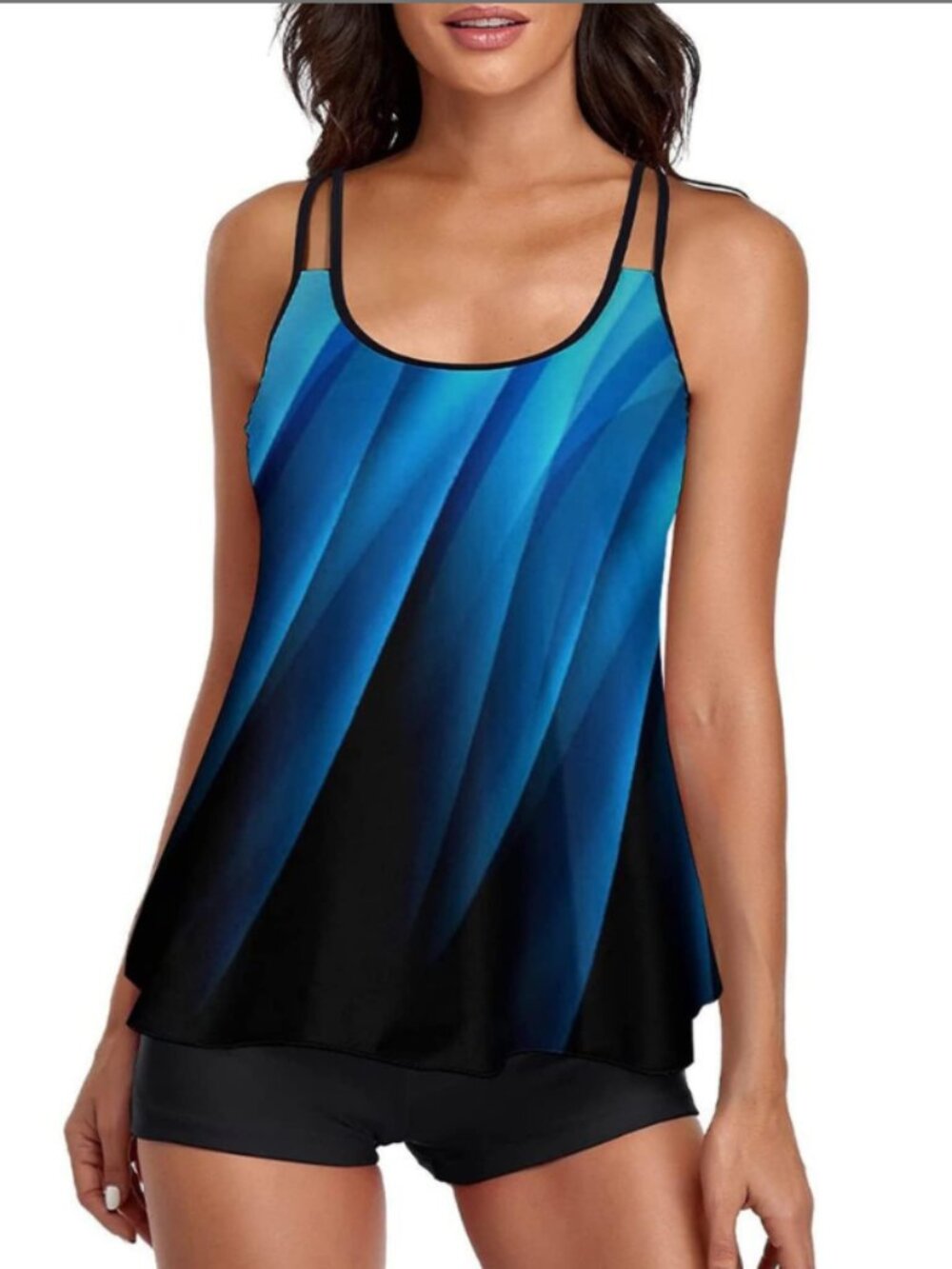 Women Tankini Swimsuit Flowy Swimdress Swimwear Two Piece Bathing Suits